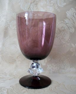 Bryce Aquarius Amethyst Purple 5 3 4 Water Wine Glass Goblet Stemware 