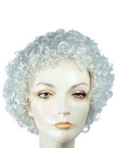 Barbara Bush Mrs Santa Claus Curly White Costume Wig