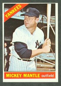 SHARP & UNCREASED 1966 Topps Baseball #50 Mickey Mantle Card