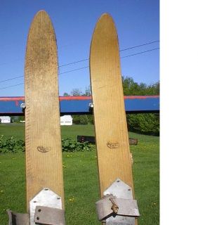   Skis 32 Long with Bindings Antique Withington Buckfield Maine