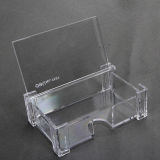 deli plastic business card holder case display stand desk transparent 
