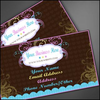 Personalized Business Card Design Custom Brown Flowers
