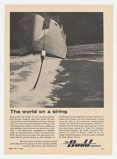 1965 Budd Co SHIP Telephone Cable World on A String Ad