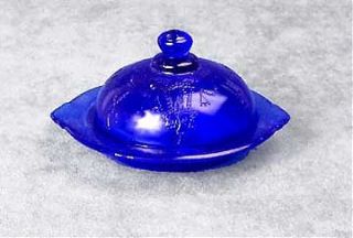 Collectible Blue Depression Glass Butter Dish Dishes