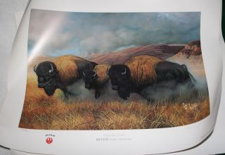Buffalo Print Ruger Larry Wolfe Titled Prairie Dust