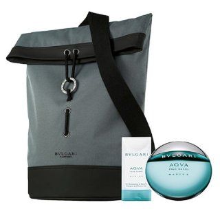 Auth Bvlgari Aqva Pour Homme Sport Parfum Set Spray Sport Bag Shower 