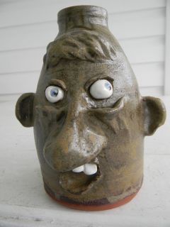   Art Pottery Ugly Face Jug Tobacco Spit Glaze by Terry Hosey