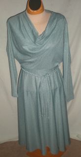 60s Womens Vtg Dallas Nardis Largeturquoise Dress Sz10