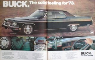 1973 Buick Electra 225 Limited 2 Page Ad Black 4 Door