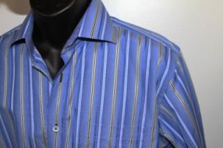 Bugatchi Uomo Classic Fit Striped Sports Shirt Size M