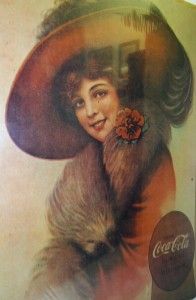   VICTORIAN LADY 1911 COCA COLA COKE ADVERTISEMENT SIGNED BULKELEY