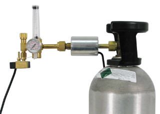 Titan Inline CO2 Heater shown with optional tank & CO2 Regulator