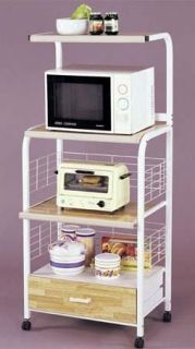 Beautiful Kitchen Microwave Utility Cart Shelf White