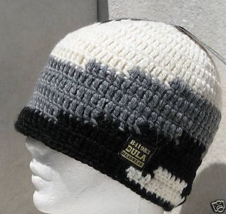 Bula Lady Black Ivory Crochet Ski Snowboard Beanie Hat
