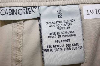 cabin creek sz 12 womens beige khaki shorts nl60 brand cabin creek 