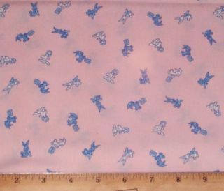 ABC Bunnies Baby Blue Peach Fabric 3 4yd Quilting Cotton RJR 27in 