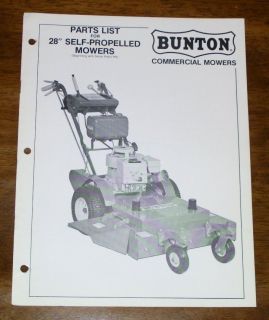  Bunton 28" Self Propelled Mower Parts Manual
