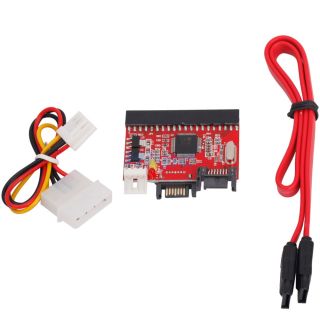   TO SATA/SATA TO IDE CONVERTER ADAPTER SUPPORT ATA 100/133 RED +Cables