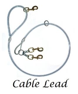   Heavy Duty Cable Lead 2 Dog Three Snaps Boar Fox Coon Supplies
