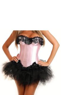 Burlesque Moulin Rouge Corset Tutu Fancy Dress Outfit