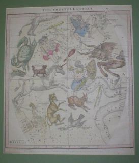 1856 Antique Handcolored Set Burritt Constellations Sky Maps Astrology 