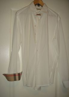 Burberry Brit Mens Dress Shirt Size L Large White