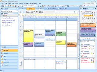   tasks and your Office Outlook 2007 calendar in an integrated manner