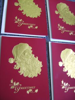 Vintage BURGOYNE Santa Claus Christmas Cards, UNSIGNED w/ ENVELOPES 
