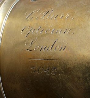 Antique Brass C Burr London 1800s Large Brass Camera Lens