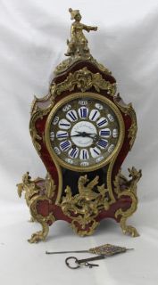 19 Century French Boulle Work Mantel Clock Je Caldwell