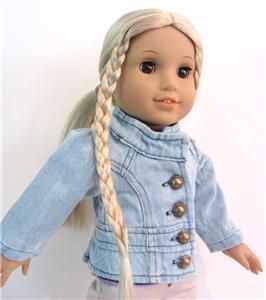 Faded Denim Blue Jacket Button Down Doll Clothes Fits American Girl 