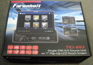 NEW Farenheit TID 893 In Dash 7 Touchscreen DVD  Receiver w USB Aux 