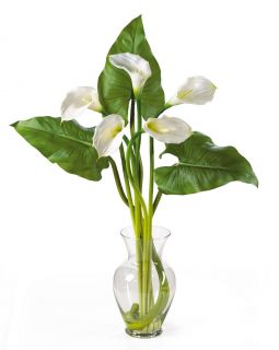 Calla Lily Silk Flowers in Acrylic Water in 3 Colors by Nearly Natural 