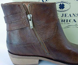 Lucky Brand Womens Tortoise Brown Calix Leather Booties Flats Sz 6 5M 