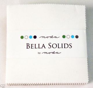 Moda Bella Solids Charm Pack 42   5 Inch Squares White All One Color 