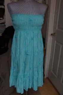 Calypso St Barths Christiane Celle Turquoise Sequined Strapless Dress 
