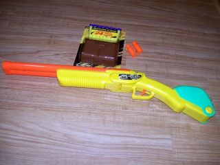 Buzz Bee Toys Double Shot Toy Gun 24 Foam Darts Plastic Case 2 Shells 
