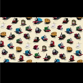 Quiltingtreasures Thomas The Train and Friends Stripe Fabric Quilt BTY 