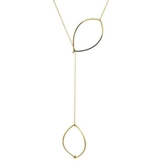 By Boe Double Drop Leaf Lariat NECKLACE14K Gold Filled