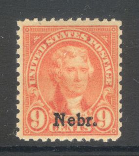 Scott 678 VF Mint NH 9 Cent Nebraska Overprint Stamp