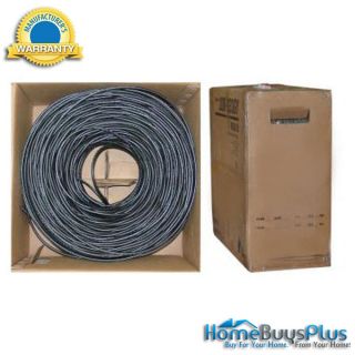 RG6 Coaxial Cable 18AWG Solid Black 1000 ft Pullbox