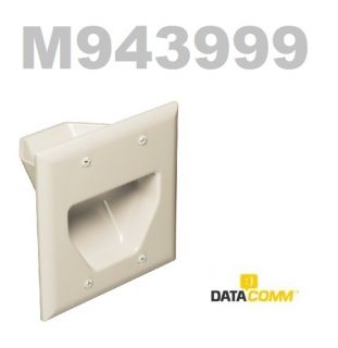 Datacomm 2 Gang TV Cable Wire Lite Almond Wall Plate