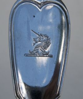   Bowl Serving Spoon Crest Attributed to Prominent Preston Family