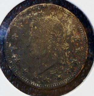   Toned Spielmarke, Made and Signed by Lauer, Depicting Caesar Augustus