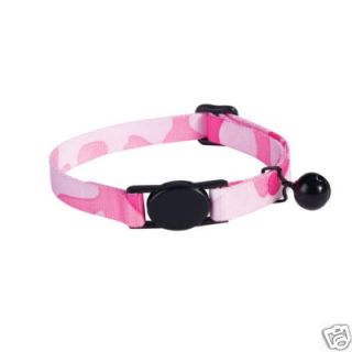 Pink Camo Breakaway Safety Pet Cat Collar w Bell 8 12