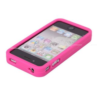 Hot Pink Calculator Style Silicone Rubber Skin Case Cover for Apple 