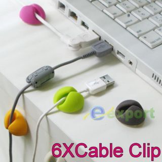 6X Multipurpose Cable Clips Cable Holder Drop Organizer
