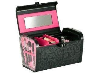 Caboodles In My Case Black Cosmetic Travel Case with Removable Trays 