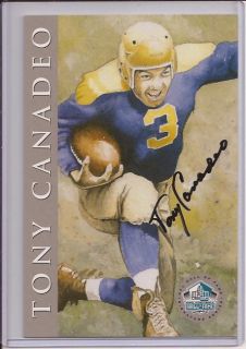 HOF Signature Series TONY CANADEO Packers Certified Autograph COA #d 