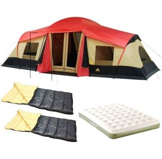 Ozark Trail Family Camping Value Bundle Sleeps 10 Person 20x11 Tent 